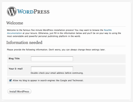 installing wordpress manually